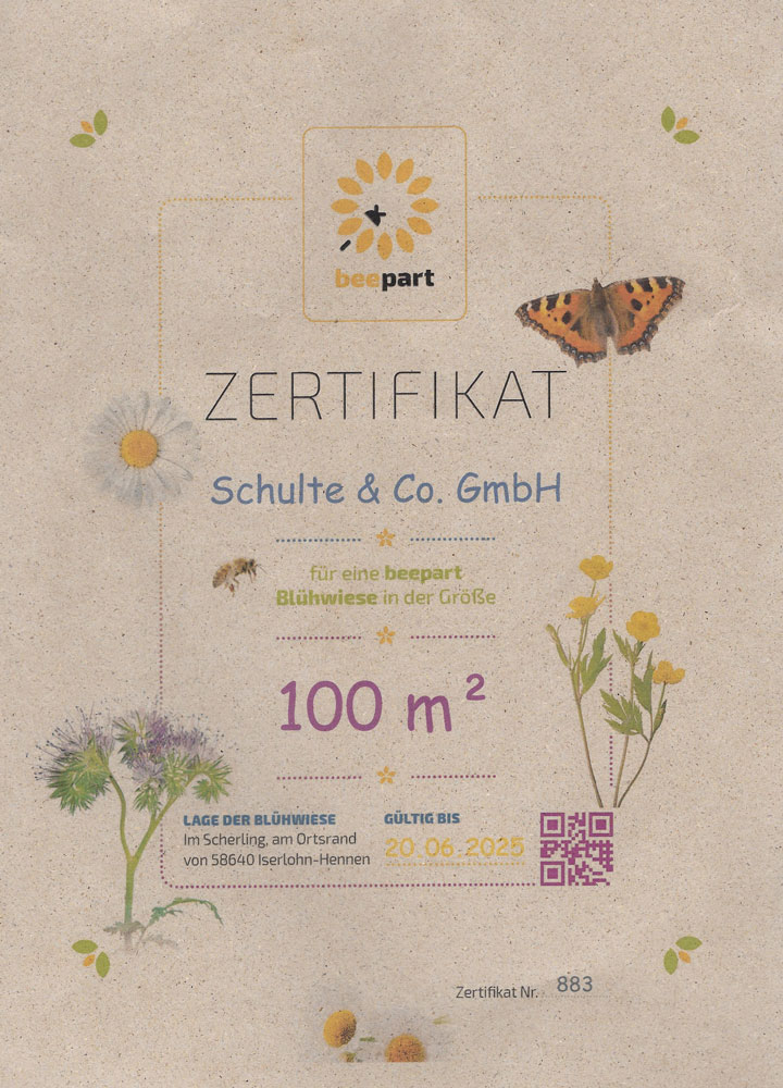 certificat de prairie fleurie